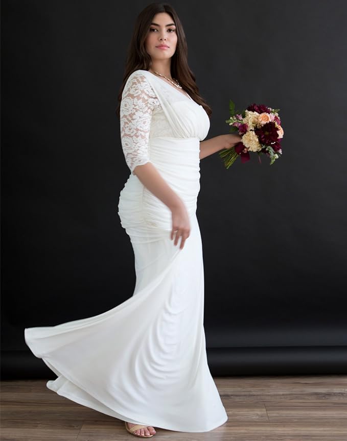 Kiyonna Women's Plus Size Elegant Aisle Wedding Gown